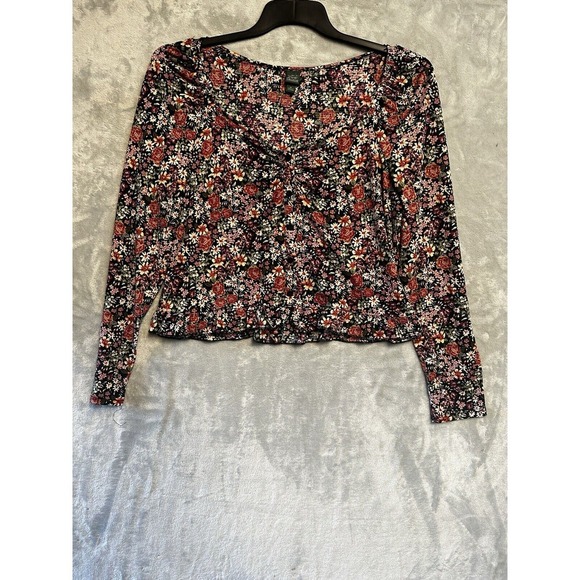 Wild Fable Women's  Floral Print Long Sleeve  Blouse - ‎ size XL Friends 90s - Picture 1 of 7